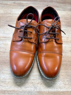 Bruno Marc Boys Brown Leather Cap-Toe Derby loafers Shoes 4